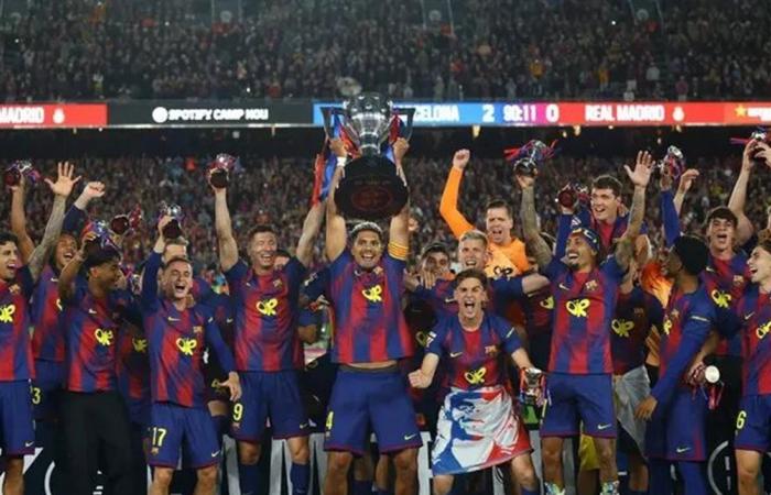 برشلونة يهزم ريال مدريد ويفوز بالدوري الإسباني