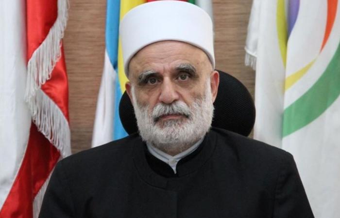 شيخ العقل يشيد بوليد جنبلاط: قويّ كهام السنديان